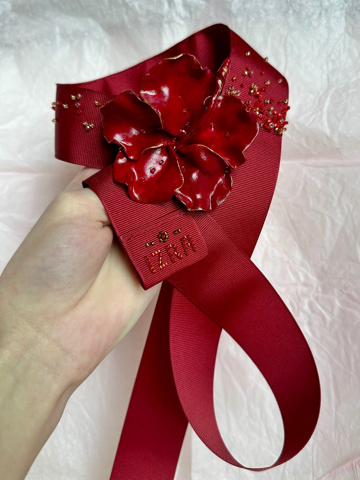 Red Hibiscus Necklace