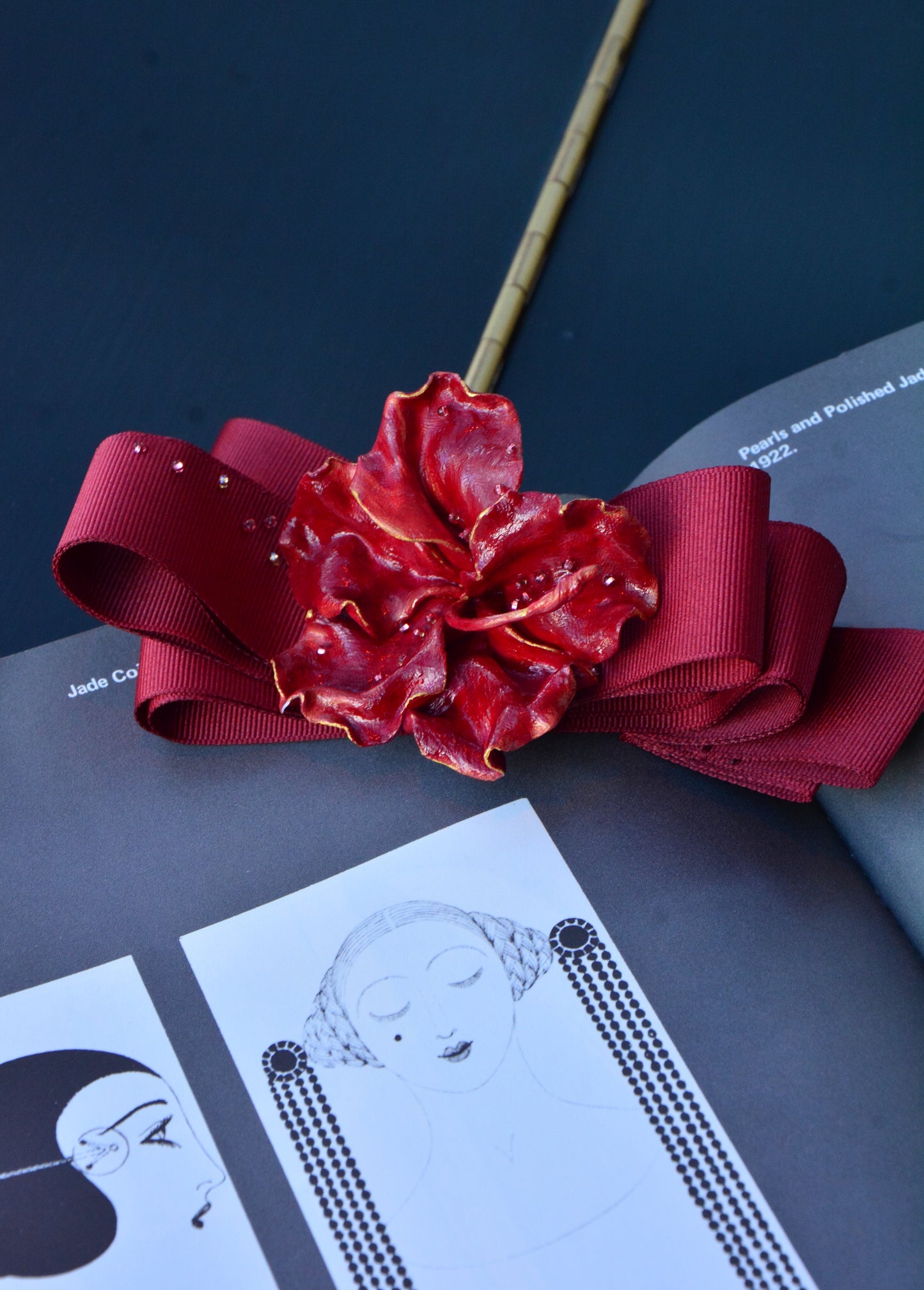 Red Hibiscus Necklace